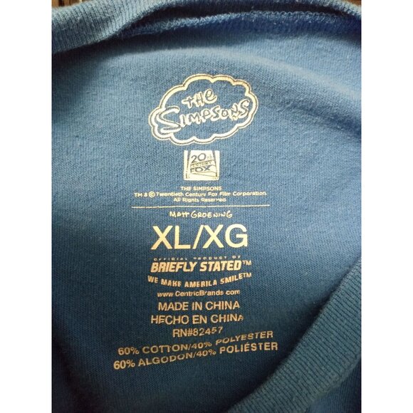 The Simpsons 20th Century Fox "D'oh" Blue Short Sleeve Christmas T-Shirt XL - Picture 3 of 5